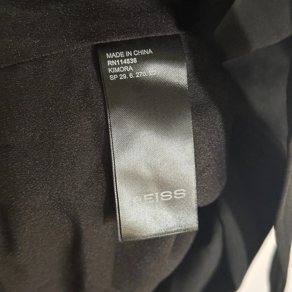NEW Reiss Kimora  Wool Blend Double Breasted Tie Midi Dress Black | UK 10 / US 6 - Picture 11 of 12